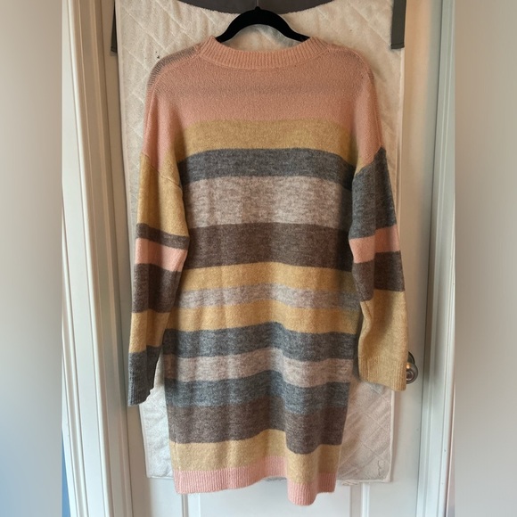 Hem & Thread Multicolor Striped Long Sleeve Sweater Dress - Picture 5 of 7